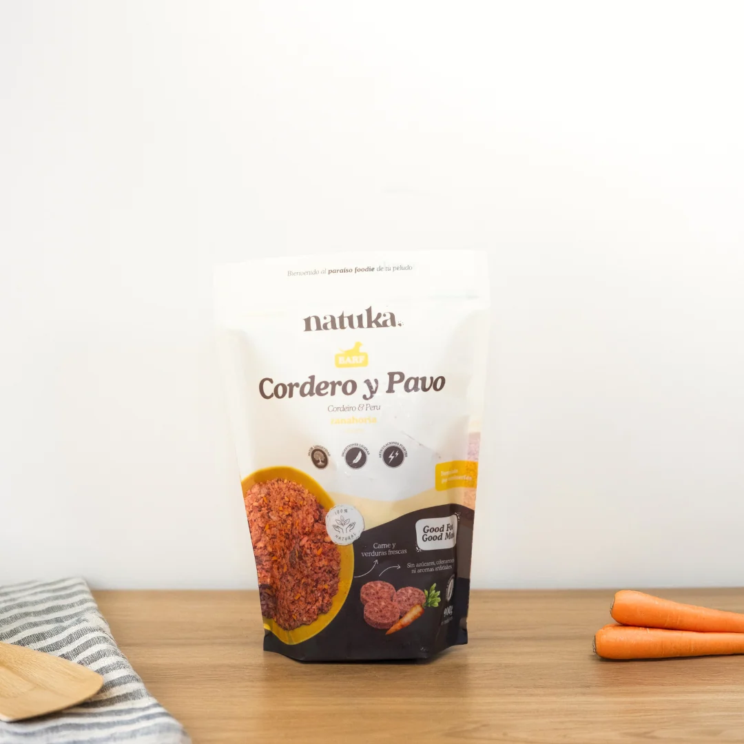 Menú BARF de cordero y pavo de Natuka