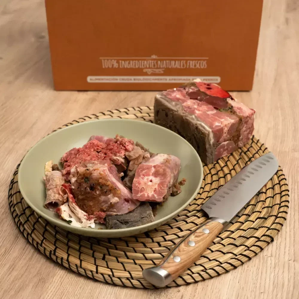 Menú BARF de cordero y pavo en trozos de Natuka