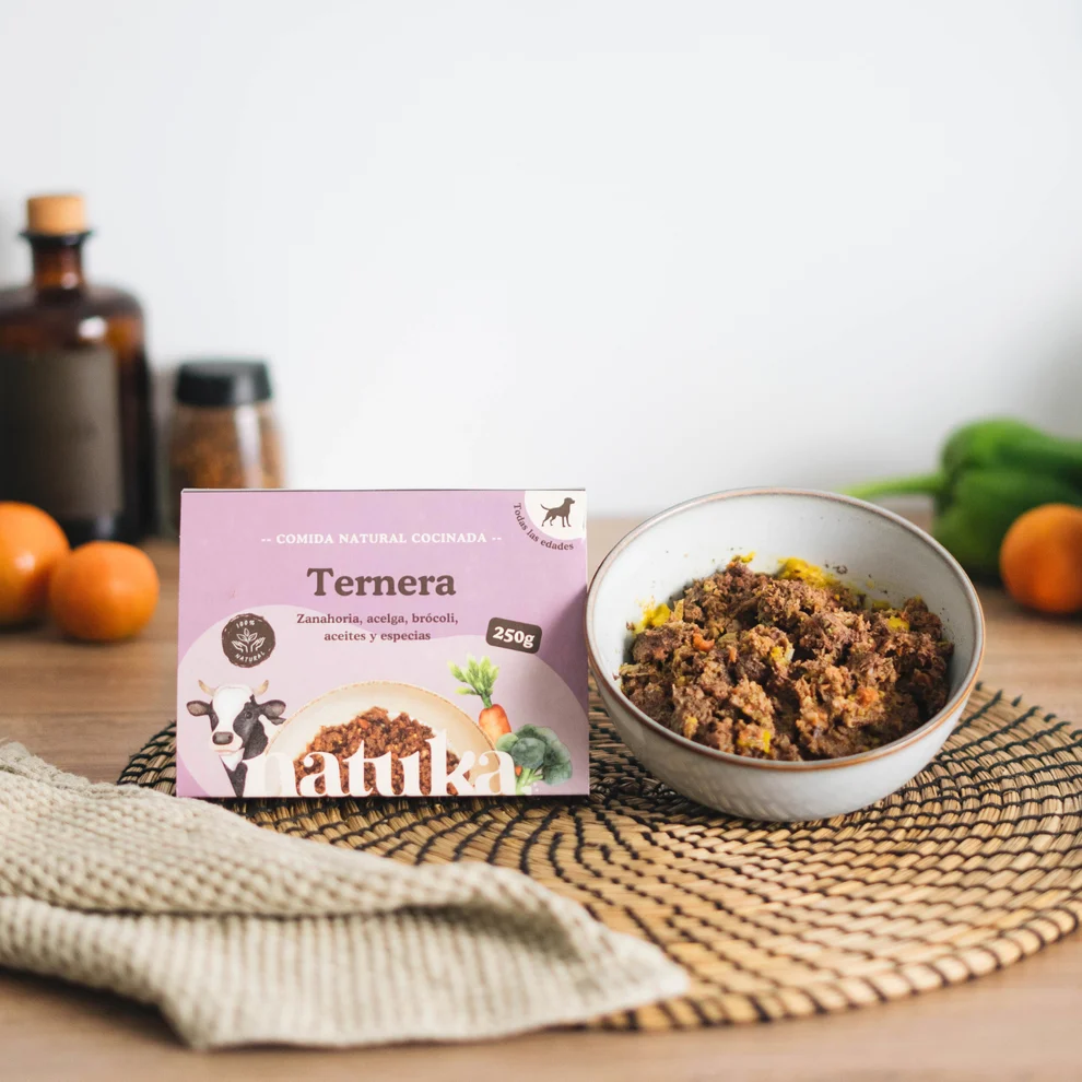 Menú cocinado de ternera para perros