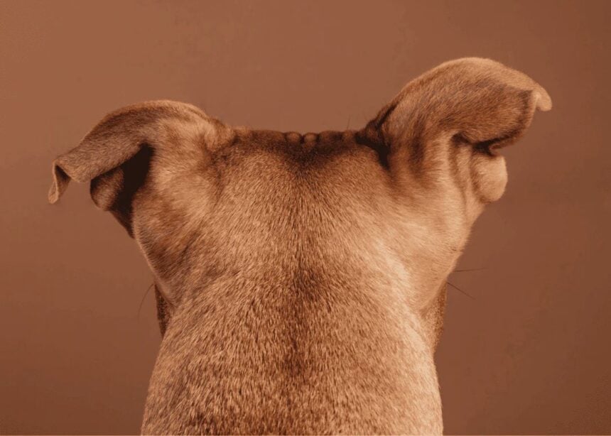 Perro visto de espaldas en una escena doméstica