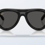 Lentes de sol Ray Ban Aviator Puffer, montura negra con volumen grueso