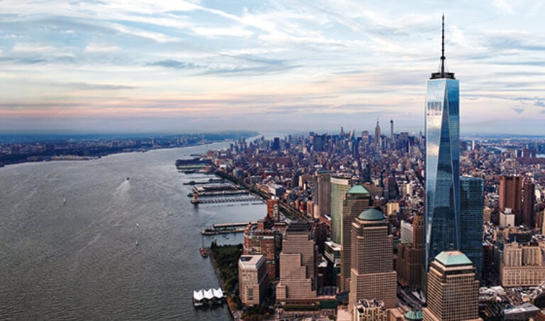 Vue panoramique de New York depuis un observatoire