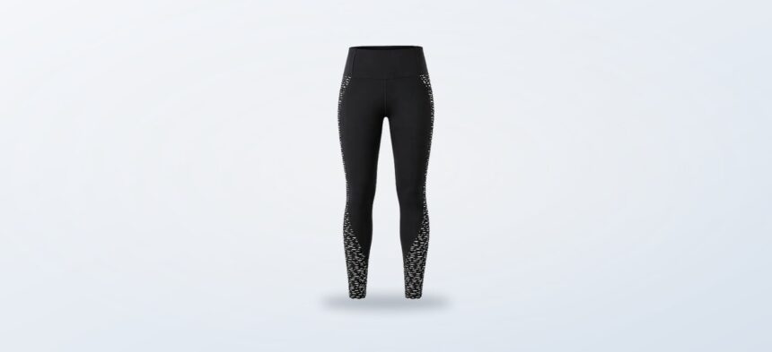 Reflective women’s leggings shown from the front
