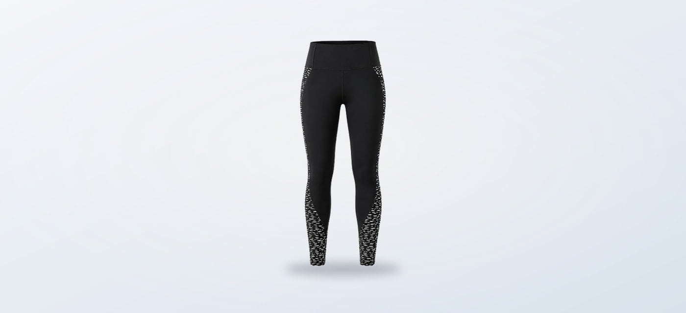 Reflective women’s leggings shown from the front