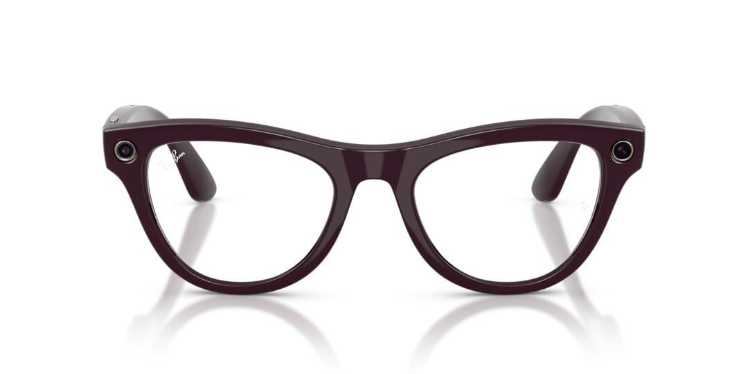 Armazón oftálmico Ray-Ban Meta Skyler color vino con micas Transitions