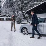 Winterliche Fahrtszene aus dem Bildmaterial zum Continental WinterContact TS 870