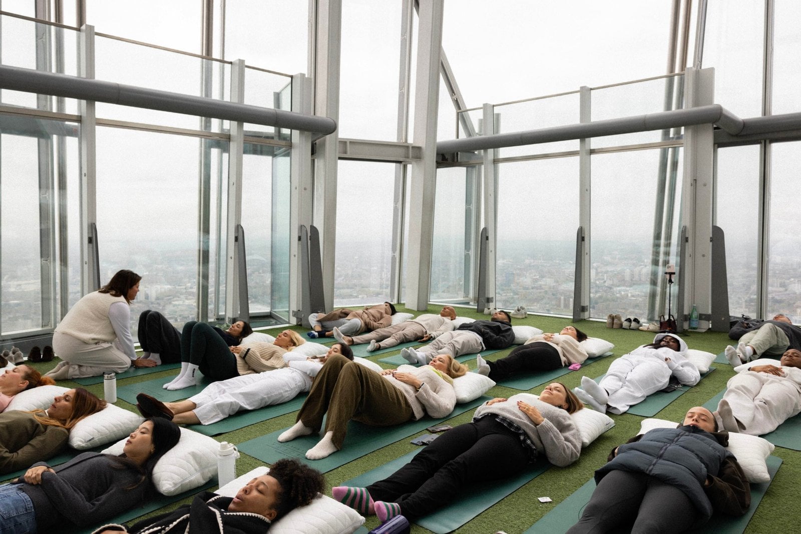 Guests gathered in the observation space at The View from The Shard