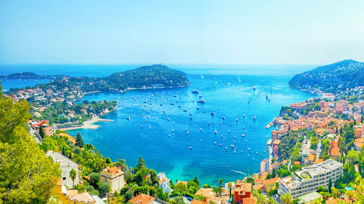 Coastal bay with boats