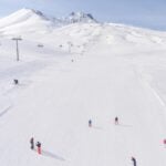 Ski slope covered in snow