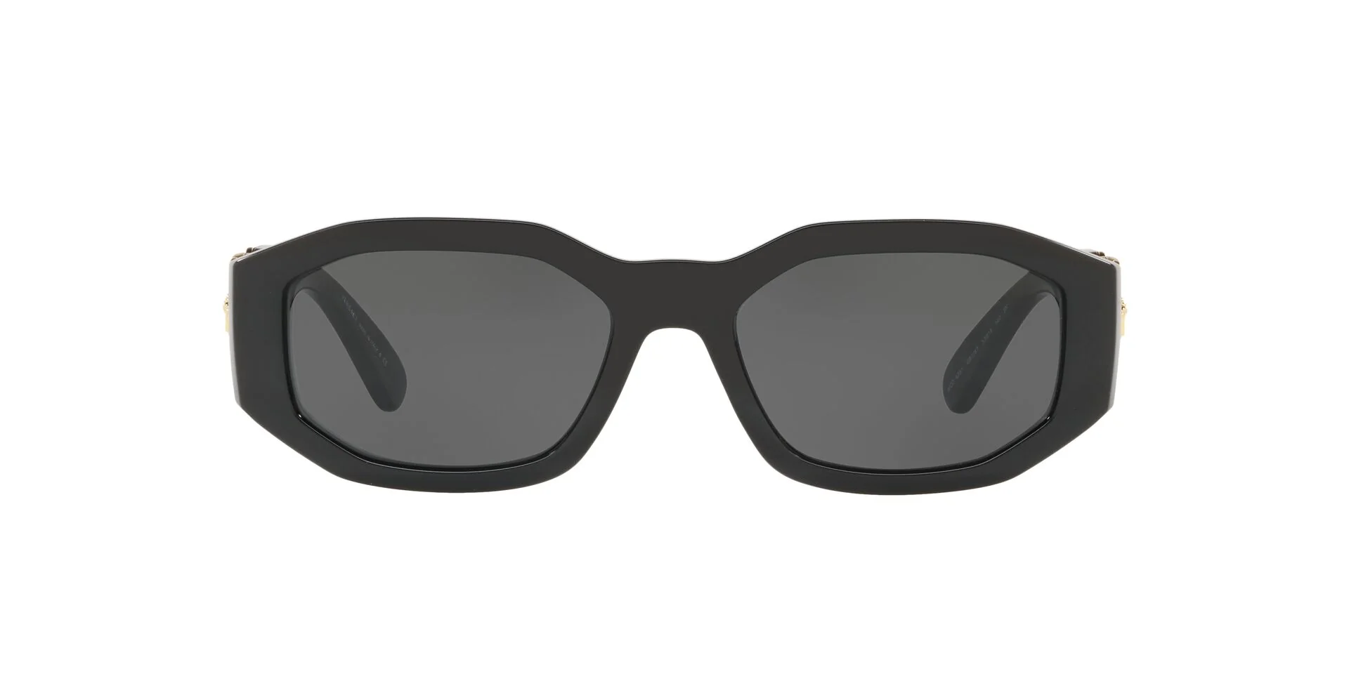 Lentes de sol Versace VE4361 negros, vista frontal de la montura