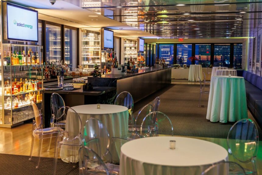 Bar setup at a View Boston event space