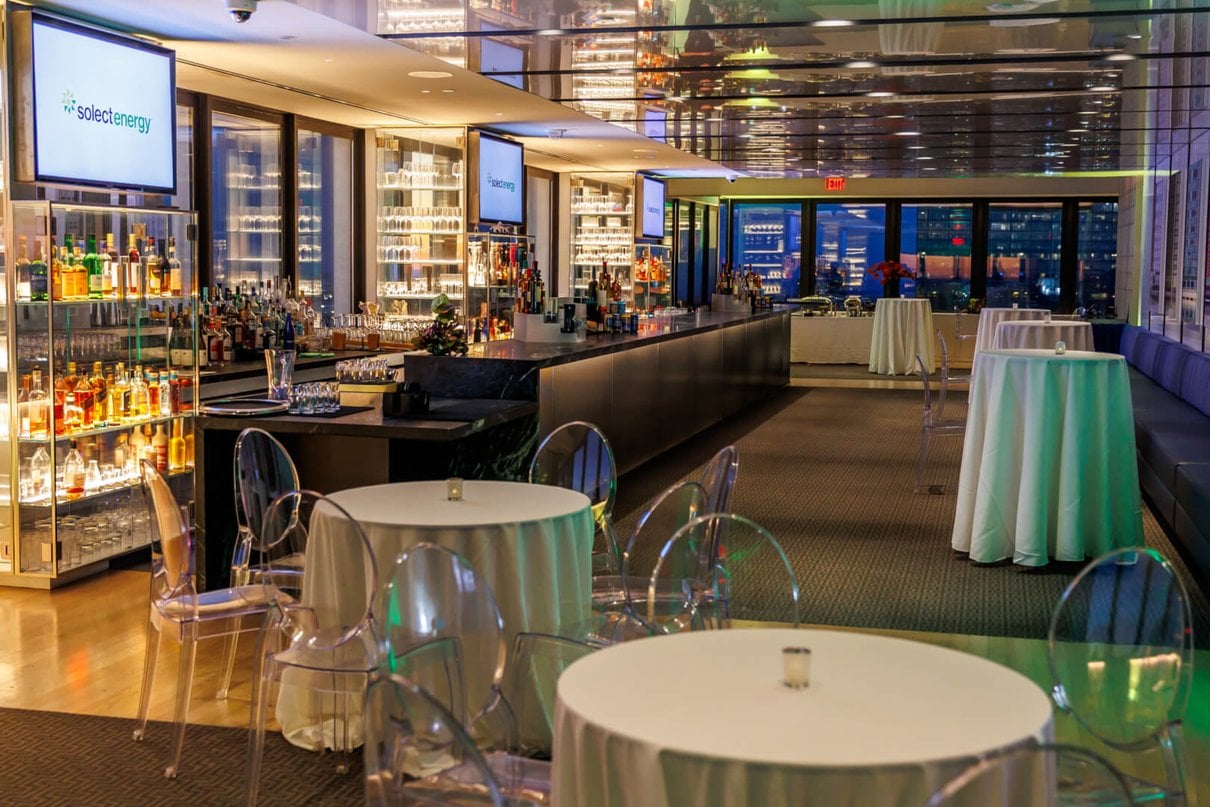 Bar setup at a View Boston event space