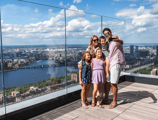 Family enjoying a View Boston visit