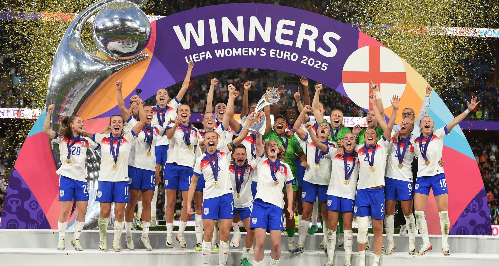 Champions scene inside Wembley Stadium