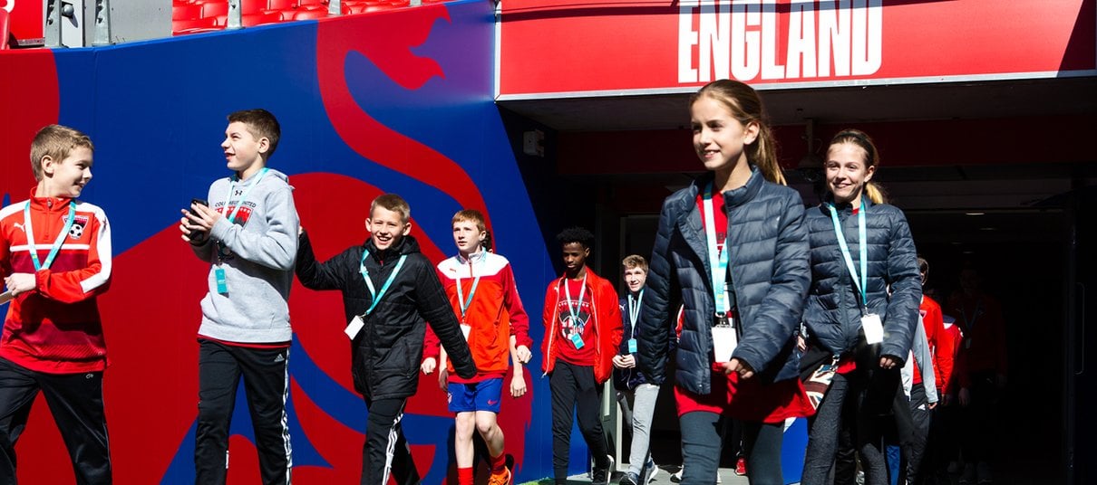 Players’ tunnel inside Wembley Stadium